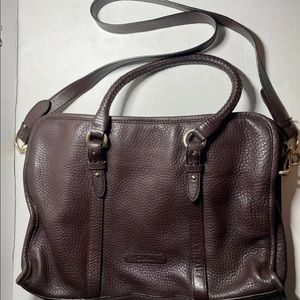 Pre-owned Cole Haan Women’s Messenger Bag Brown Leather With Braided Straps